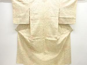 枝梅模様織り出し本塩沢単衣着物